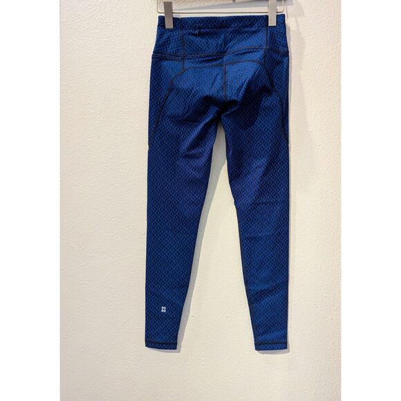 NWT  Sweaty Betty Power Blue Apex Geo Print Full Length Leggings  Sz S - Picture 9 of 9